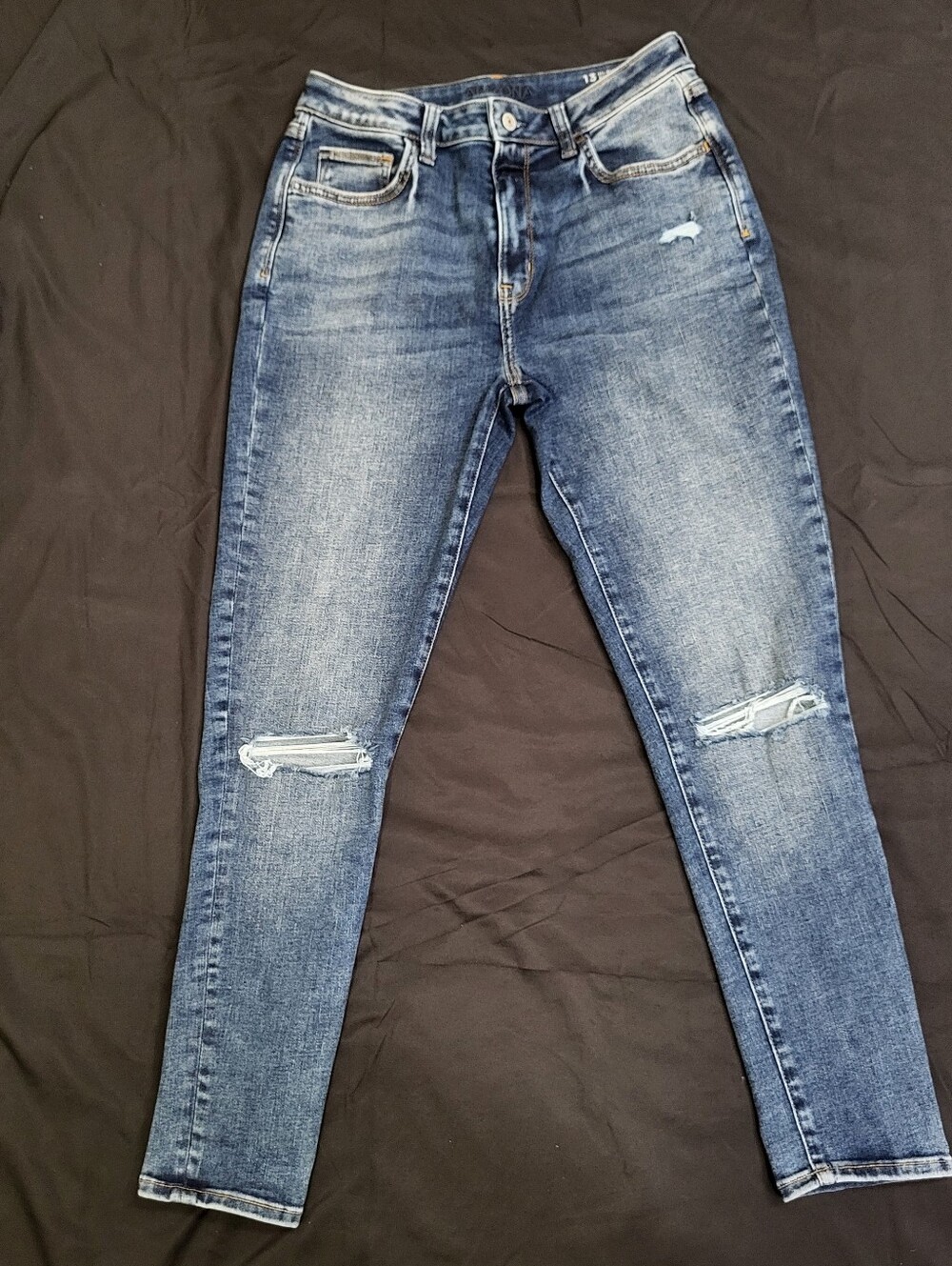 Arizona Jean Company Ripped Hi-Rise Skinny Blue Jeans Womem Size 13